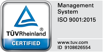 TÜV Rheinland ISO 9001:2015 certificeringslogo
