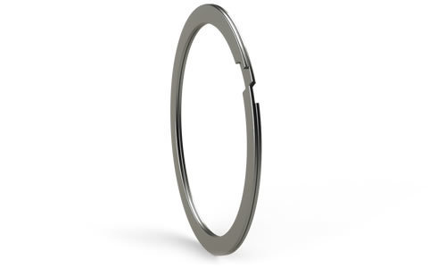 Doppel-Lamellenring FK7 in geteilter Ausführung, seitliche Ansicht, zweiteiliger Sicherungsring aus Metall