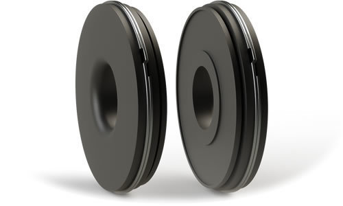 Zwei Fey Lamellenringe FK8 mit Gummidichtung, schwarze Dichtscheiben mit integriertem Metallring