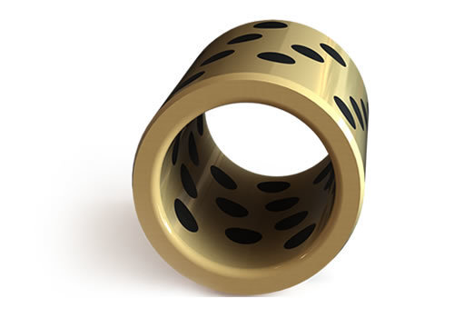 Cylindrical plain bearing with fixed lubrication pins for maintenance-free lubrication