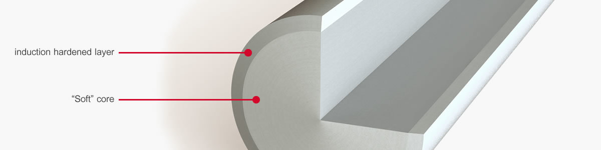 THN hardened ground shaft cross-section