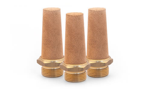 ZBL sinter filters made of bronze with fine pores, fitted with brass screw thread