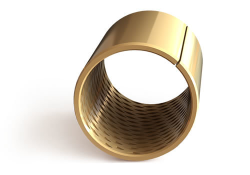 Cylindrical bronze plain bearing with lubrication channel structure
