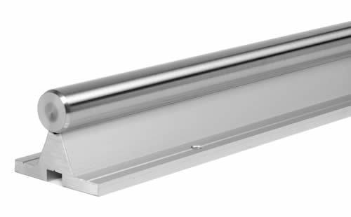 Arbre linéaire trempé sur rail de support prémonté de type TTSN en aluminium, avec trou de montage