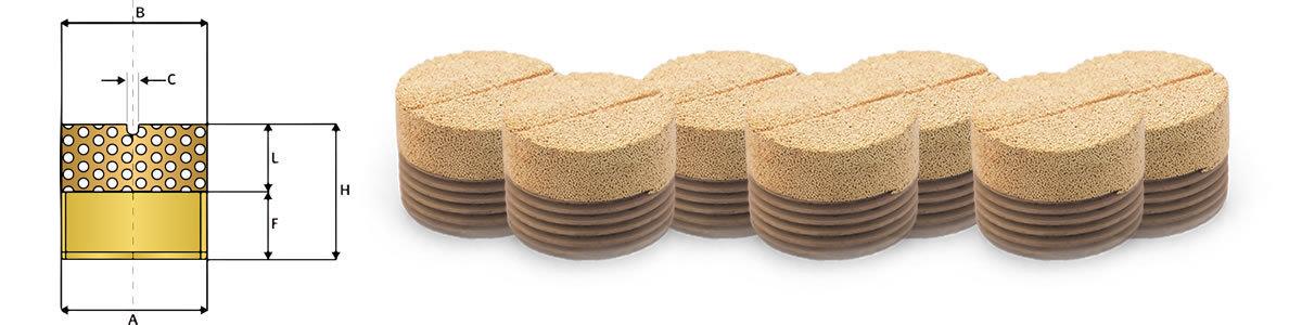 SBK PUKS Silencieux métal fritté poreux