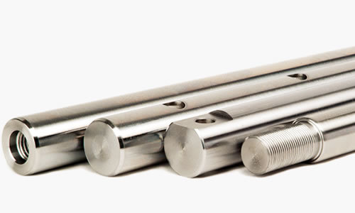 Roestvrijstalen lineaire assen met draad en bewerkingen voor industriële toepassingen.