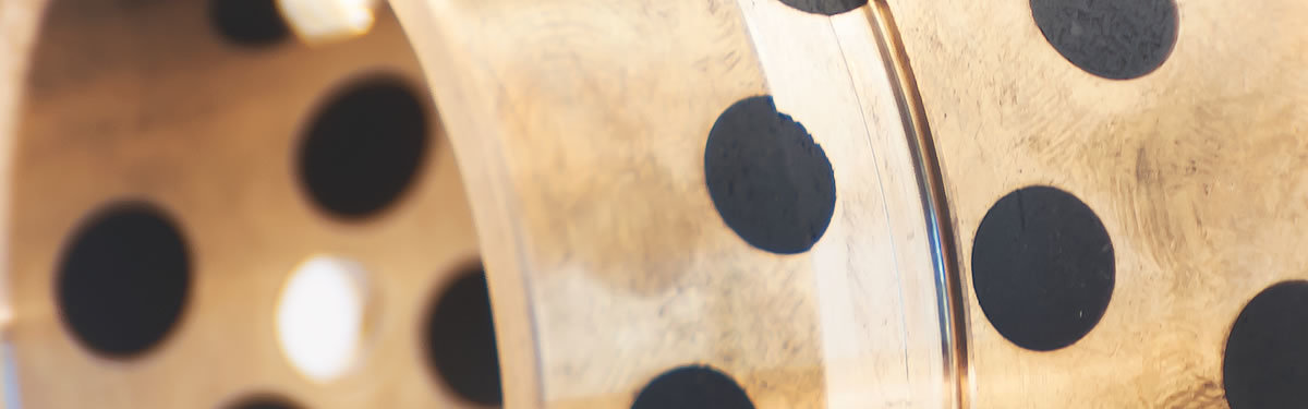 close-up bronzen glijlager met ingewerkte smeerstiften